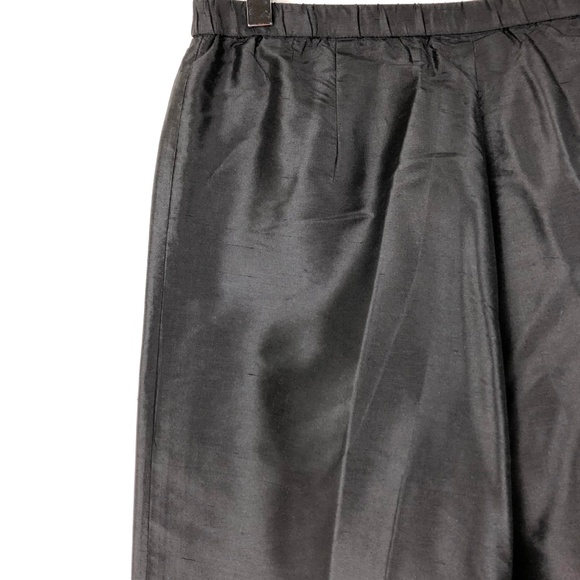 Neiman Marcus M 100%Silk Pant Stretch Waist Black - Picture 5 of 8